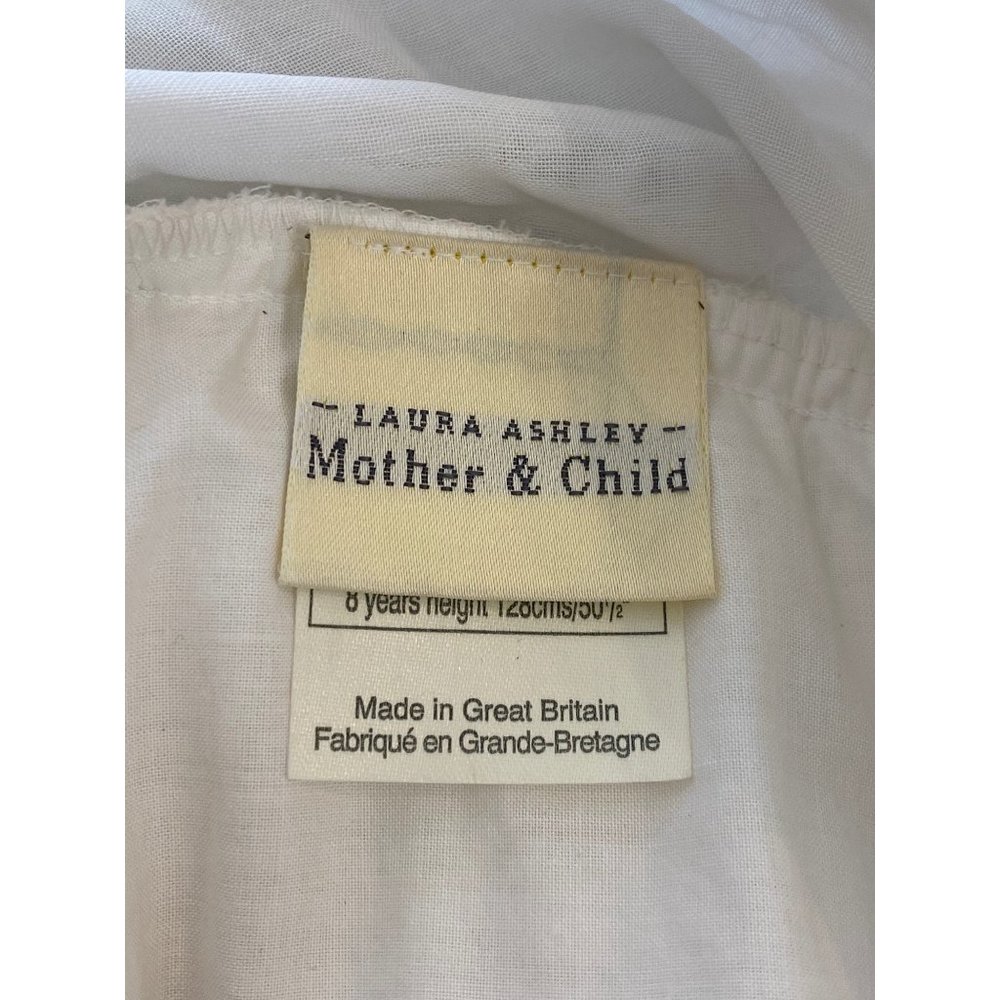 Vintage Laura Ashley Mother & Child 8 White Dress Lace Collar Bow Petticoat RARE - Picture 7 of 12